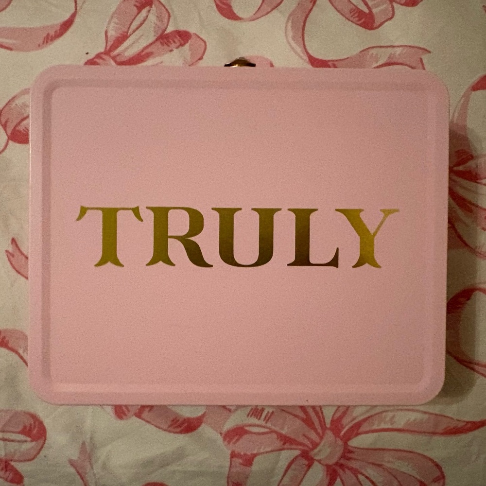 Pink Tray with Gold 'TRULY' Text